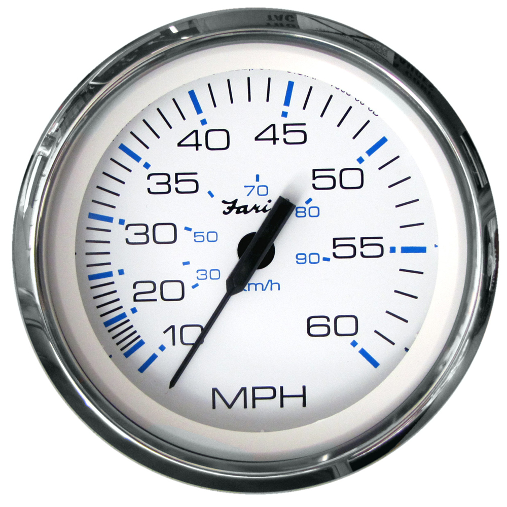 Faria Chesapeake White SS 4&quot; Speedometer - 60MPH (Pitot) CD-54647