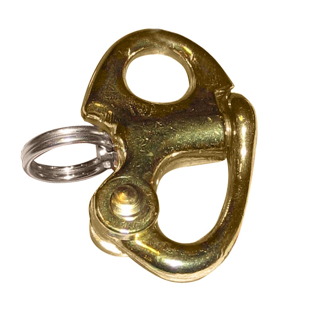 Ronstan Brass Snap Shackle - Fixed Bail - 41.5mm (1-5/8&quot;) Length CD-55294