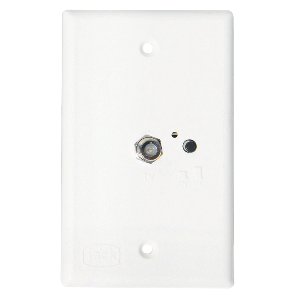 image for KING Jack PB1000 TV Antenna Power Injector Switch Plate – White
