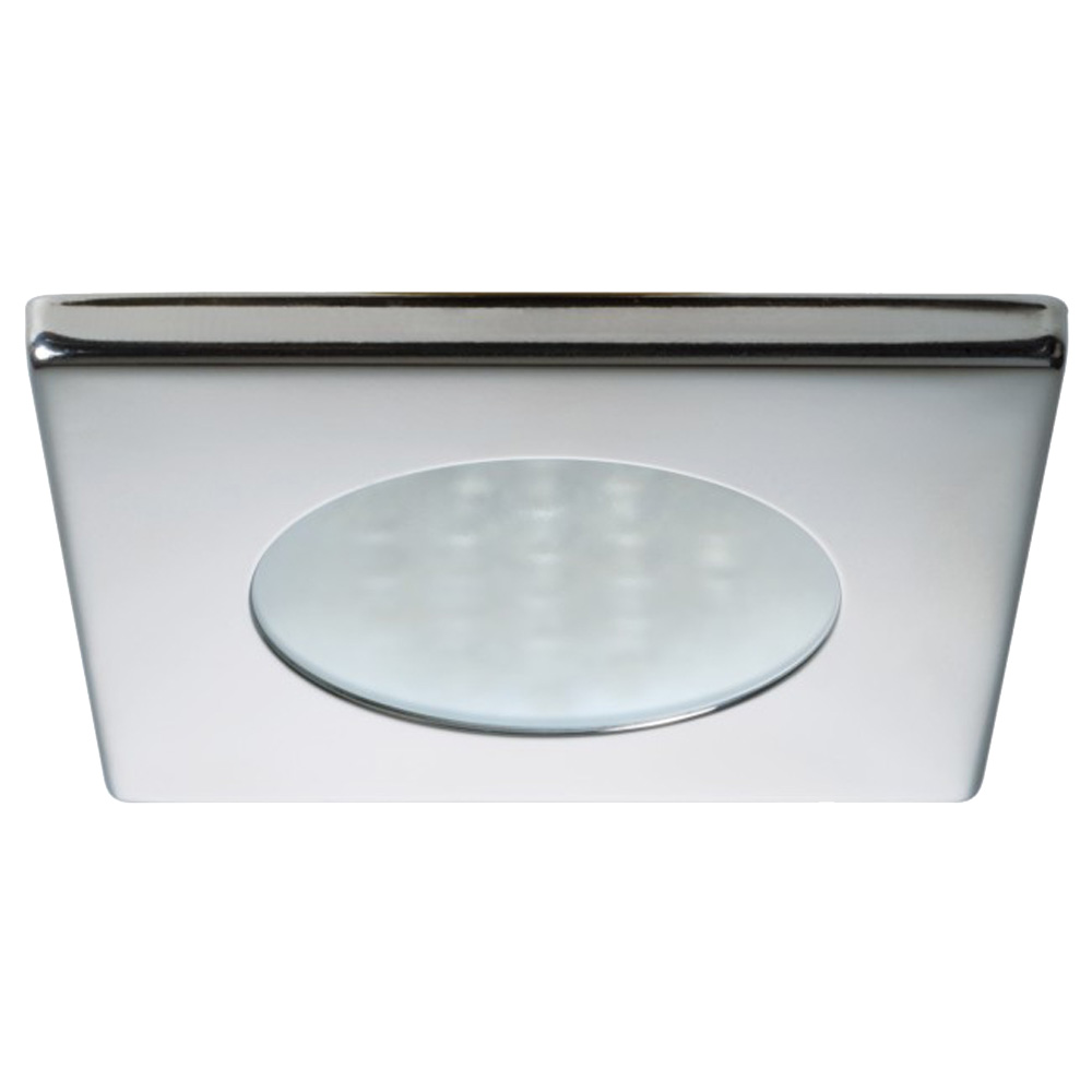 Quick Bryan C Downlight LED - 2W, IP40, Spring Mounted - Square Stainless Bezel, Round Warm White Light CD-55641