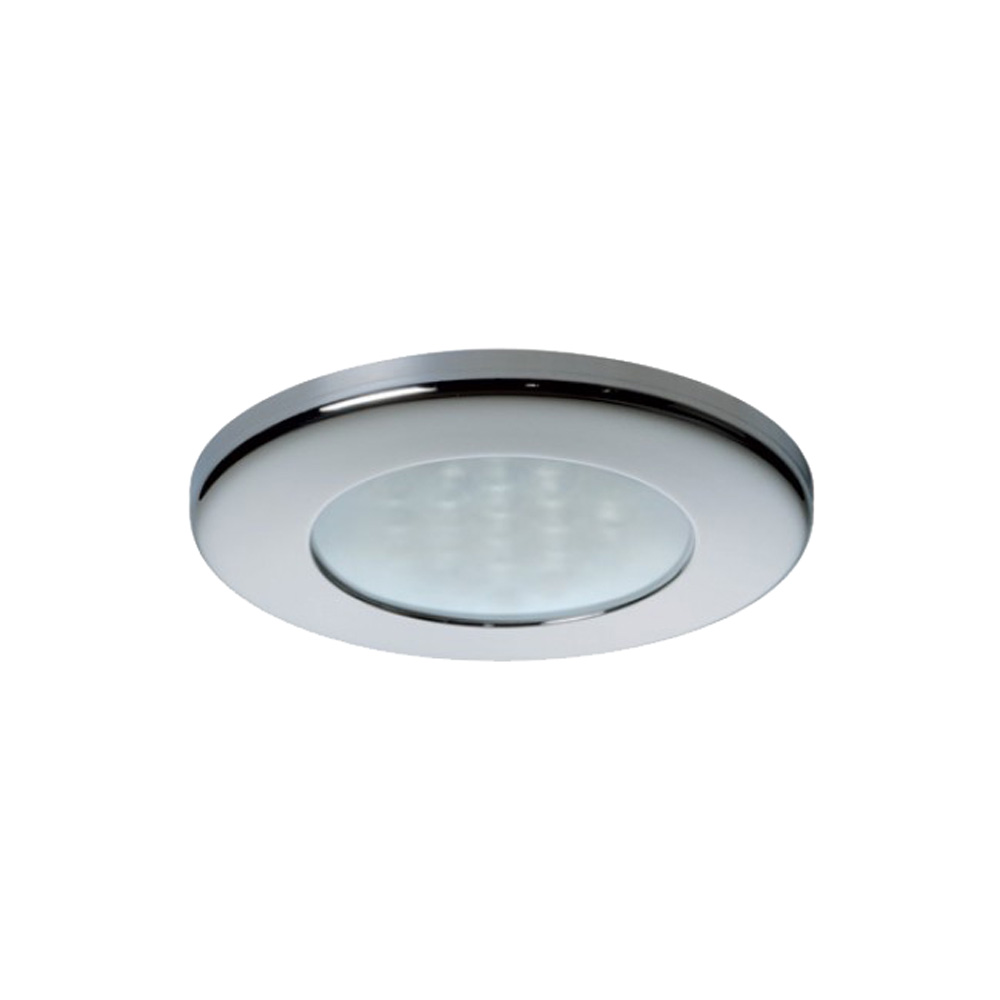 Quick Ted CT Downlight LED - 2W, IP40, Spring Mounted w/Touch Switch - Round Stainless Bezel, Round Warm White Light CD-55648