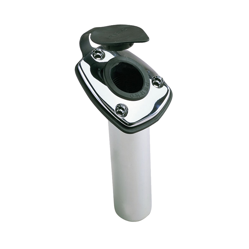 2 X WHITE BOAT FISHING RECESSED ROD HOLDERS WITH WATERPROOF SEALING COVER CAPS 
