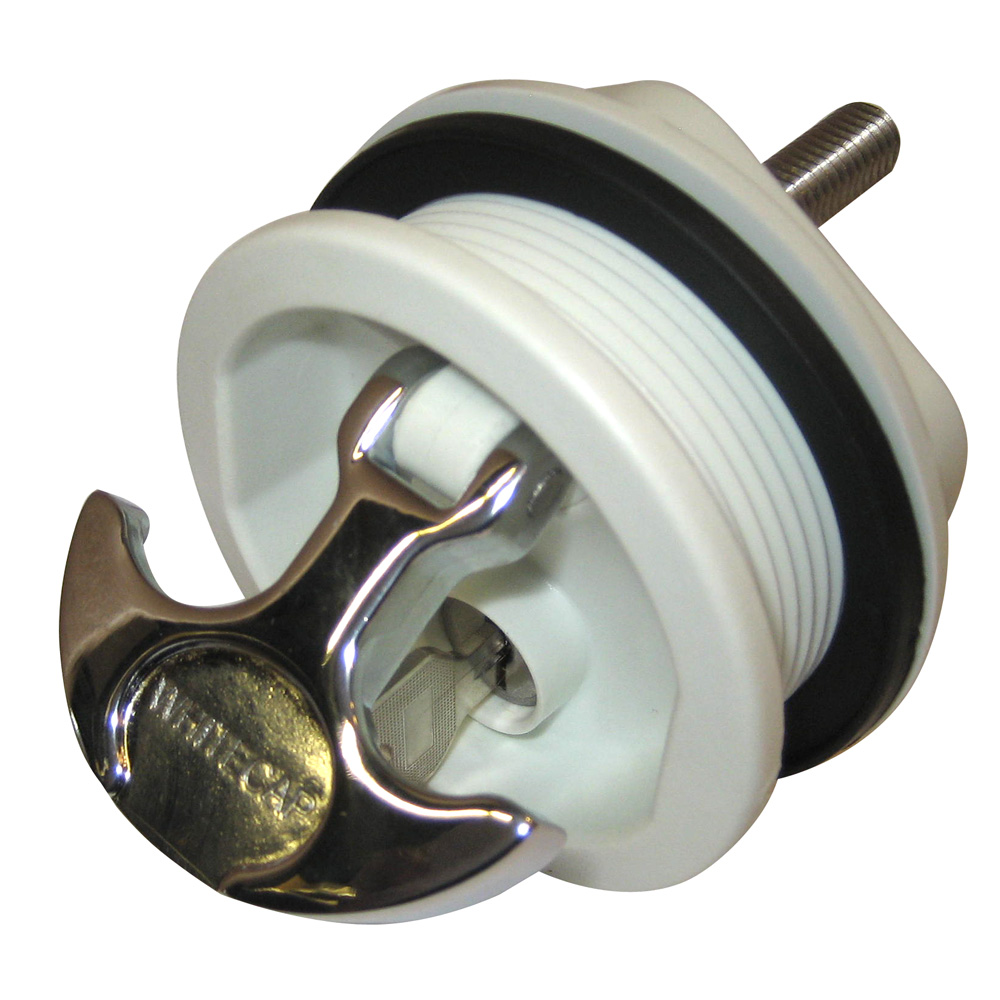 image for Whitecap T-Handle Latch – Chrome Plated Zamac/White Nylon – Locking – Freshwater Use Only