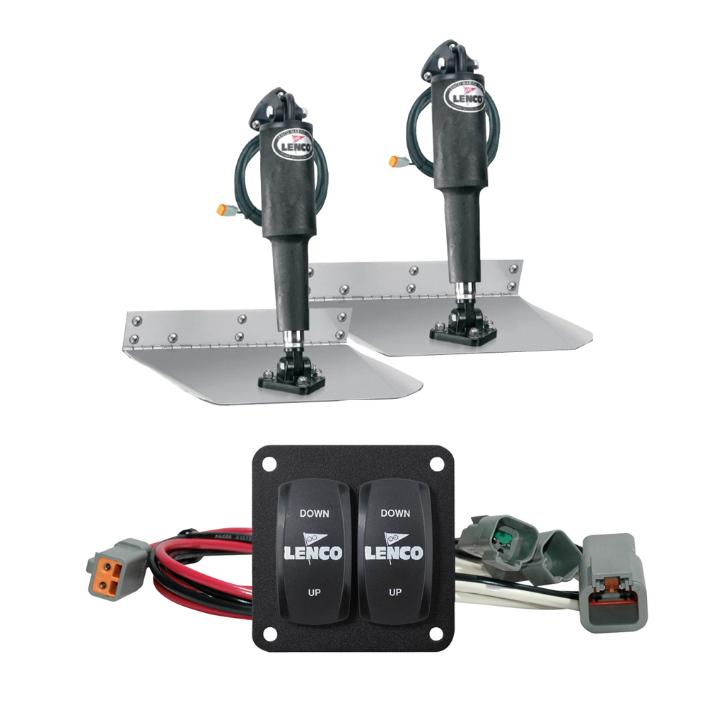 image for Lenco 12″ x 12″ Standard Trim Tab Kit w/Double Rocker Switch Kit