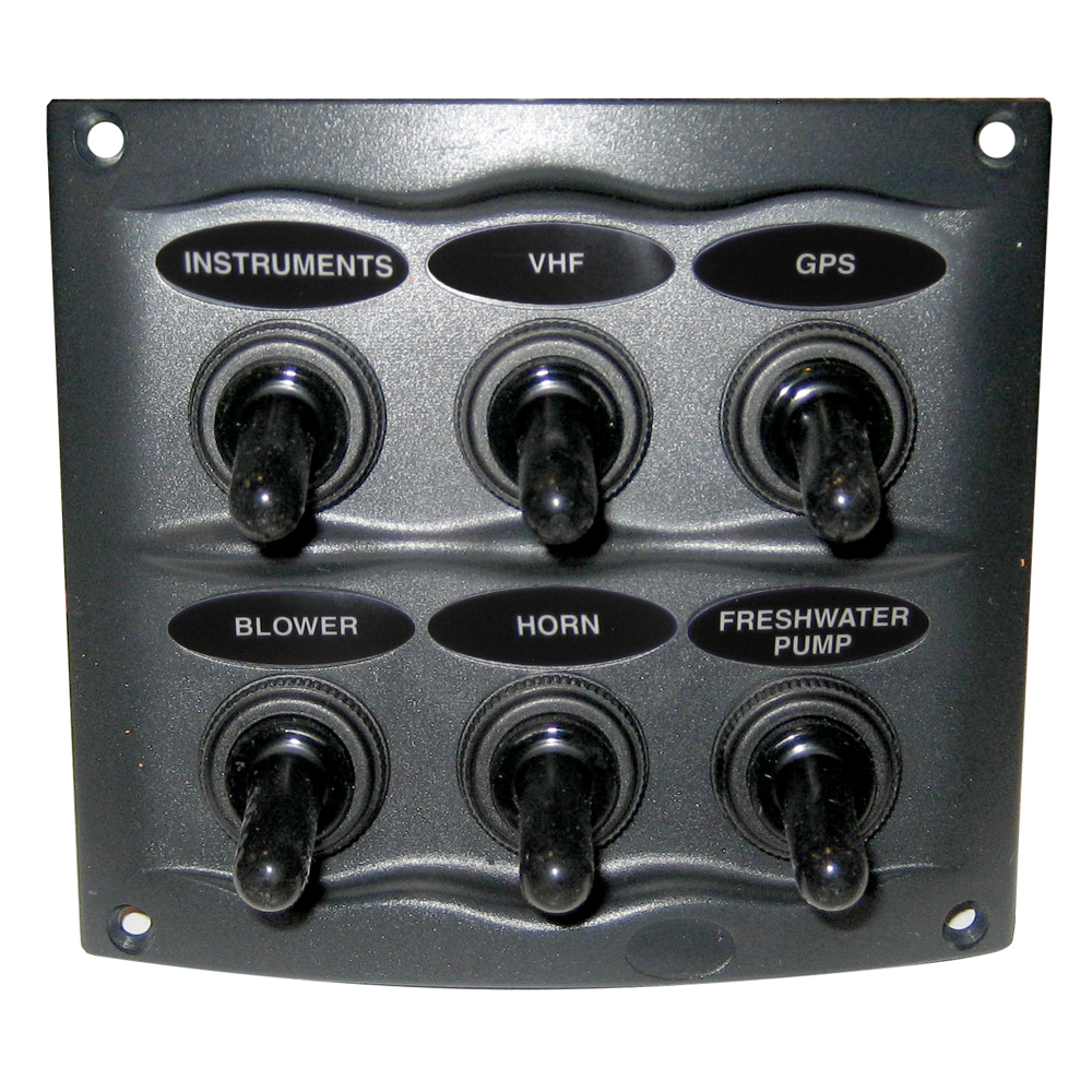 Marinco Waterproof Panel - 6 Switches - Grey CD-56943