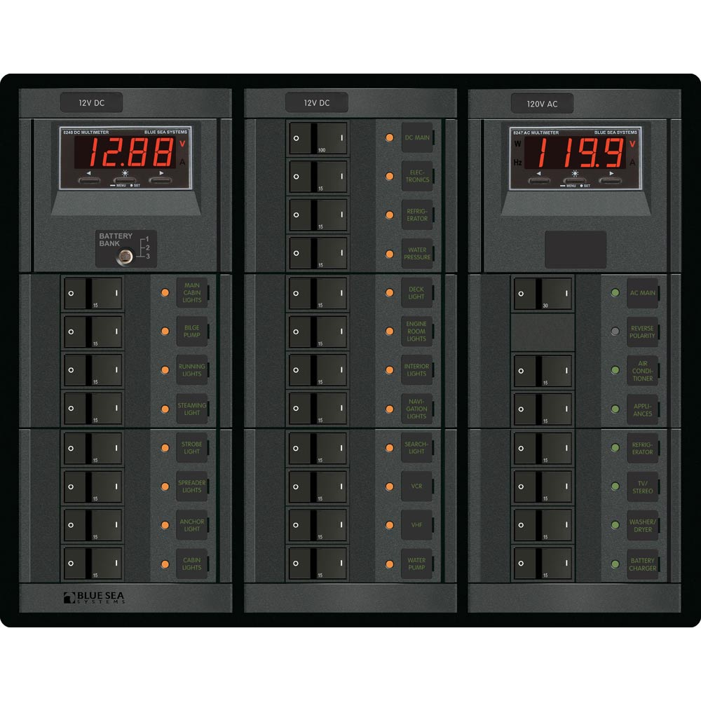 image for Blue Sea 1218 12V DC Main + 19 Positions / 120V AC Main + 6 Positions
