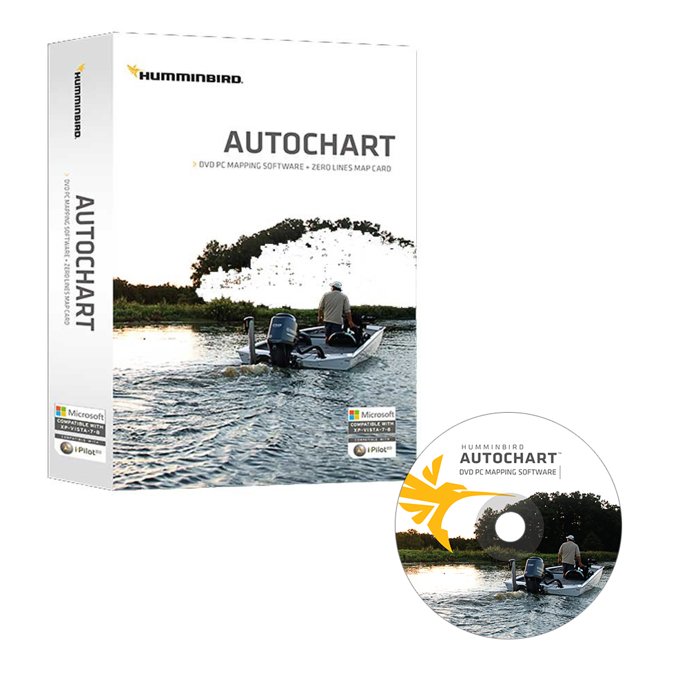 Humminbird Autochart DVD PC Mapping Software w/Zero Lines Map Card CD-57316