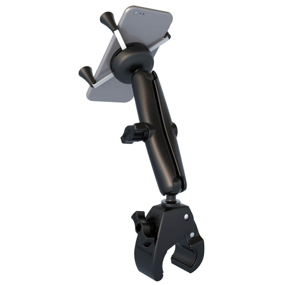 image for RAM Mount Universal Tough-Claw™ Base w/Long Double Socket Arm & Universal X-Grip® Cell/iPhone Cradle