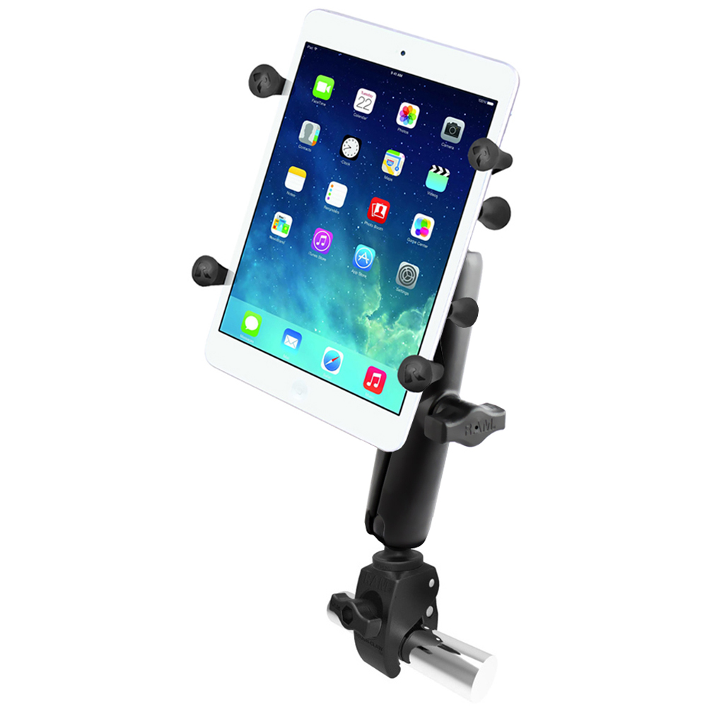 image for RAM Mount Tough-Claw™ Base w/Long Double Socket Arm & Universal X-Grip® Cradle w/1″ Ball f/7″ Tablets