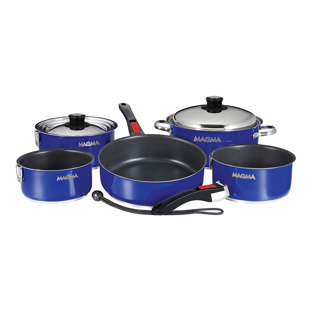 image for Magma 10 Piece Induction Non-Stick Enamel Finish Cookware Set – Cobalt Blue