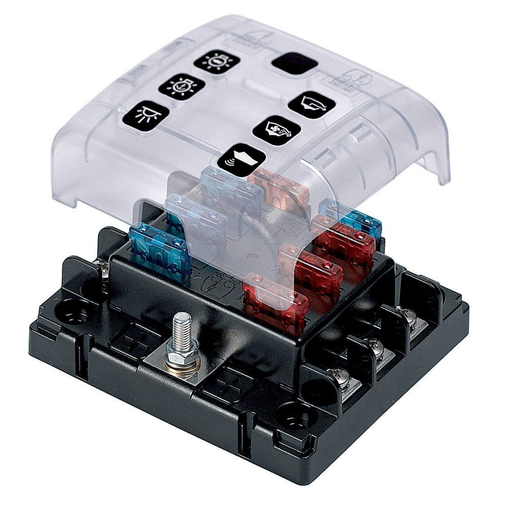 BEP ATC Six Way Fuse Holder & Screw Terminals w/Cover & Link CD-58725
