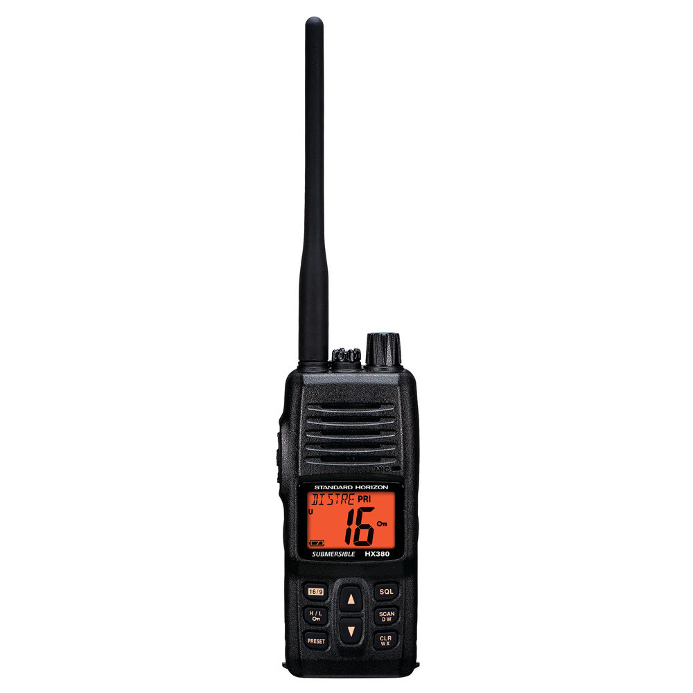 Standard Horizon HX380 5W Commercial Grade Submersible Handheld VHF Radio with LMR Channels