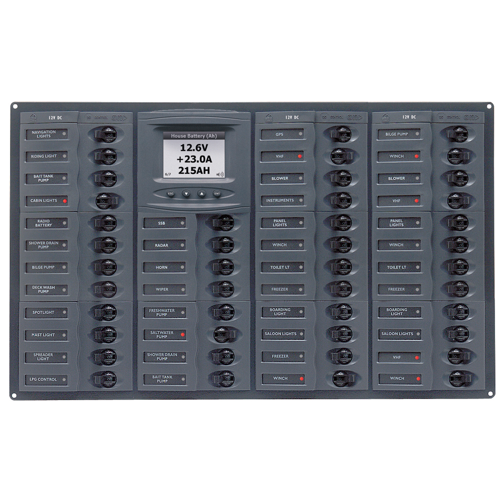 BEP Millennium Series DC Circuit Breaker Panel w/Digital Meters, 44SP DC12V Horizonal CD-58902