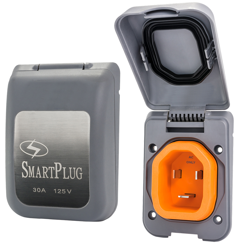 image for SmartPlug 30 Amp Non Metallic Gray Inlet – Boat & RV Side