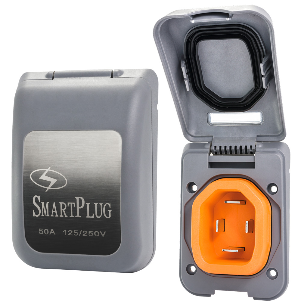 image for SmartPlug 50 AMP Male Non-Metallic Inlet Cover – Grey