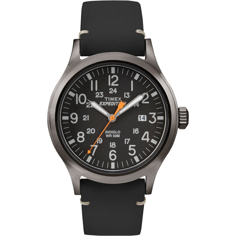 image for Timex Expedition Metal Scout – Black Leather/Black Dial