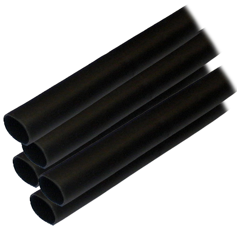 Ancor Adhesive Lined Heat Shrink Tubing (ALT) - 1/2&quot; x 6&quot; - 5-Pack - Black CD-60066