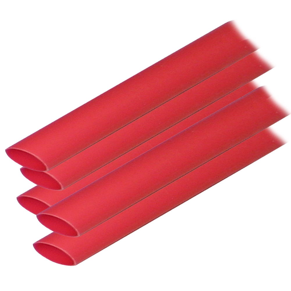 Ancor Adhesive Lined Heat Shrink Tubing (ALT) - 1/2&quot; x 12&quot; - 5-Pack - Red CD-60071