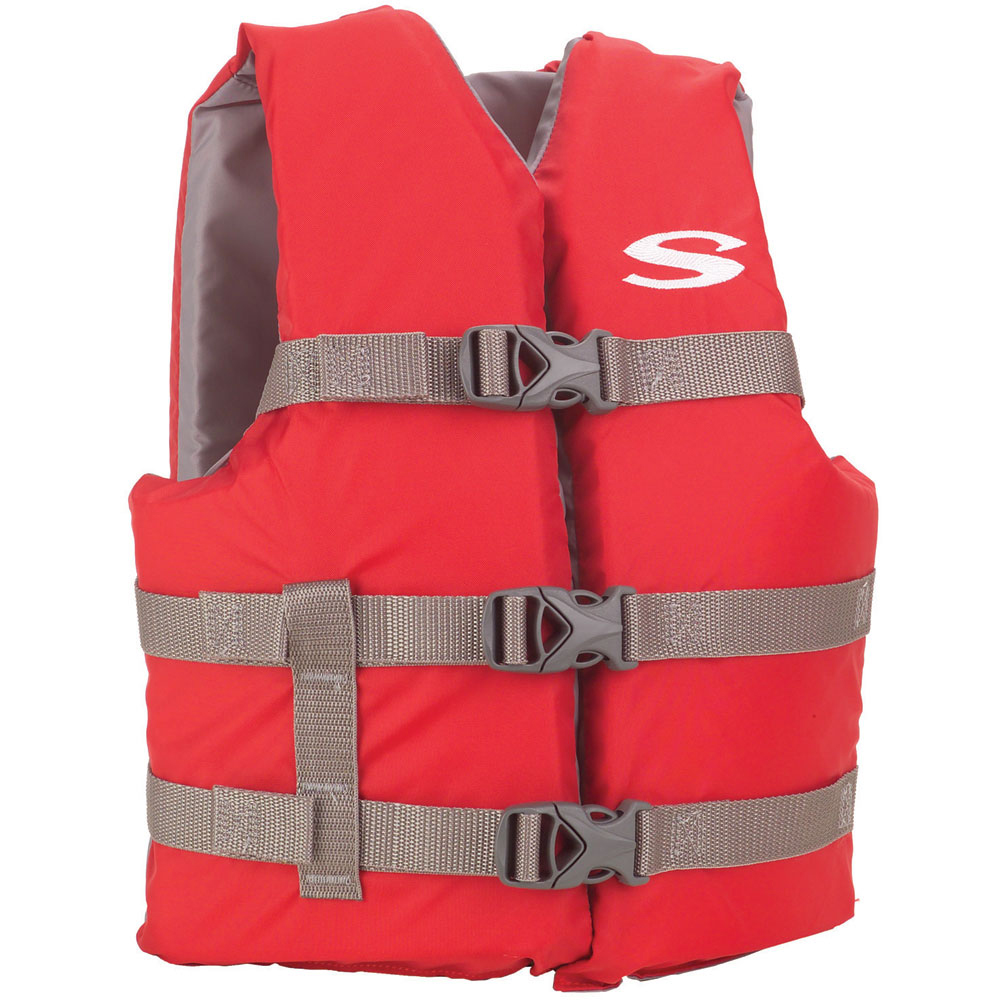 image for Stearns Classic Youth Life Jacket – 50-90lbs – Red/Grey