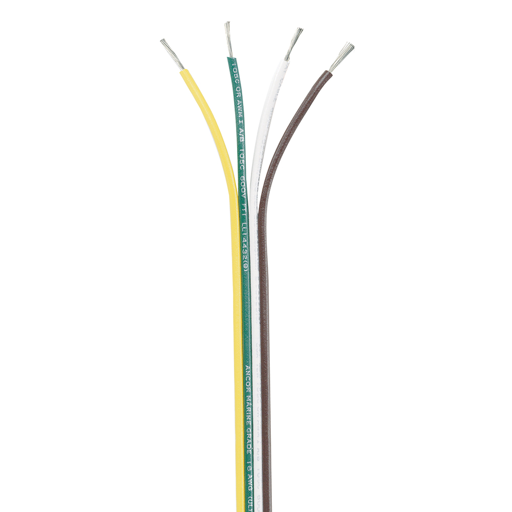 Ancor Ribbon Bonded Cable - 16/4 AWG - Brown/Green/White/Yellow - Flat - 250' CD-60756