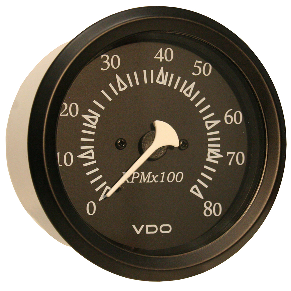 image for VDO Cockpit Marine 85mm (3-3/8″) Outboard Tachometer – Black Dial/Bezel