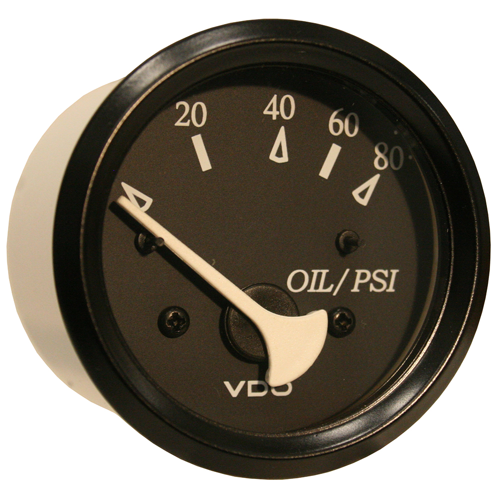 image for VDO Cockpit Marine Oil Pressure Gauge – 80 PSI – Black Dial/Bezel