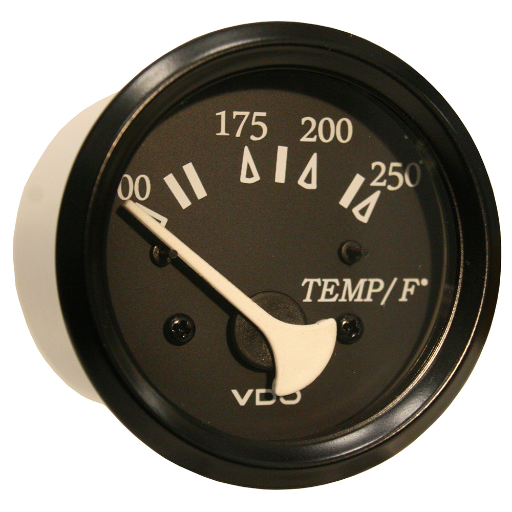 image for VDO Cockpit Marine 52mm (2-1/16″) 250° F Water Temperature Gauge – Black Dial/Bezel