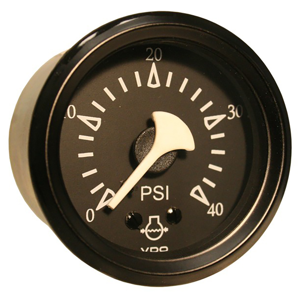image for VDO Cockpit Marine 52mm (2-1/16″) Mechanical Water Pressure Gauge – Black Dial/Bezel