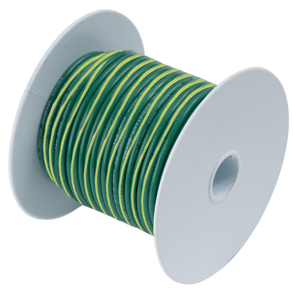 Ancor Green w/Yellow Stripe 10 AWG Tinned Copper Wire - 25' CD-60923
