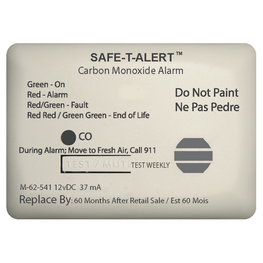 Safe-T-Alert 62 Series Carbon Monoxide Alarm w/Relay - 12V - 62-541-Marine-RLY-NC - Surface Mount - White CD-61254