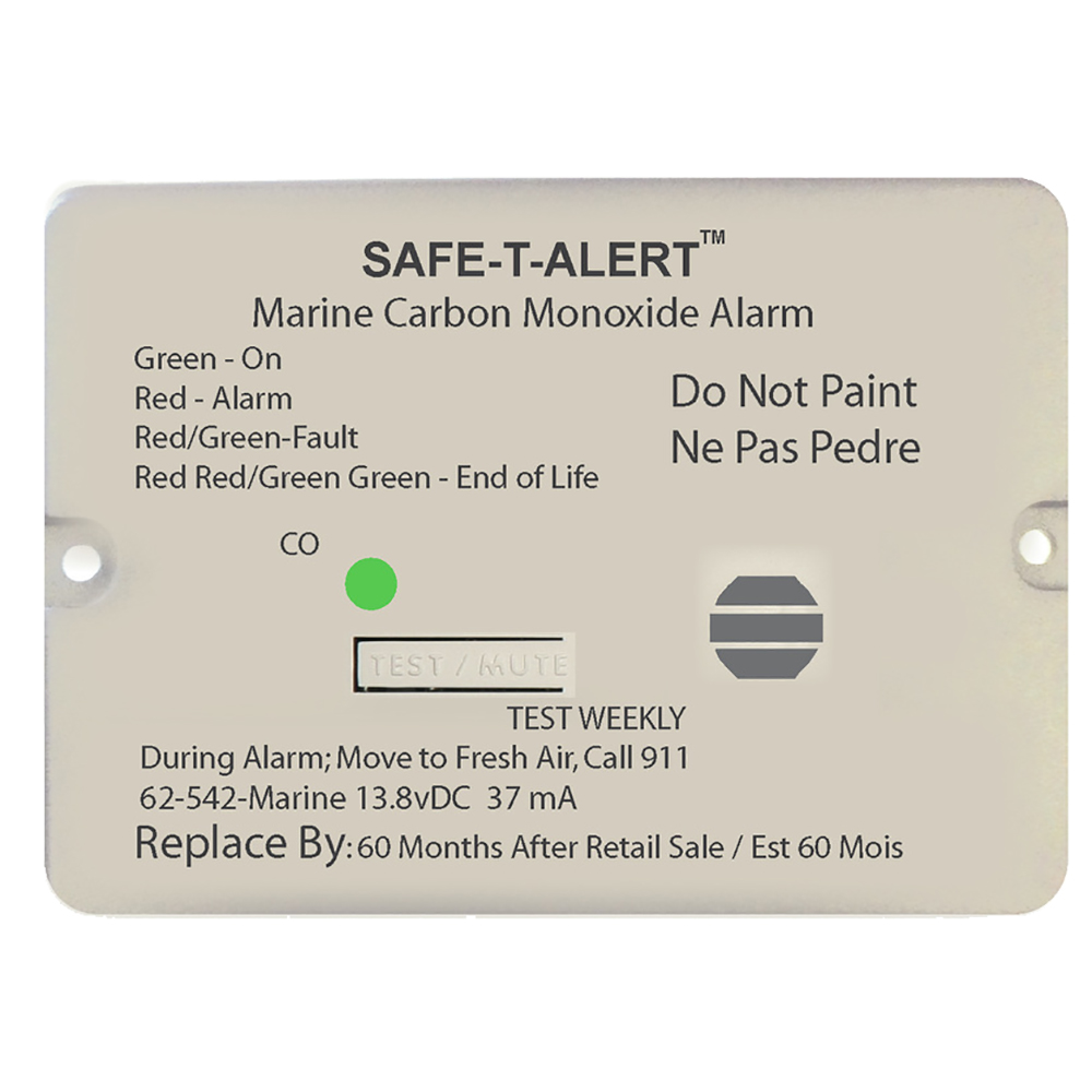 Safe-T-Alert 62 Series Carbon Monoxide Alarm - 12V - 62-542-Marine - Flush Mount - White CD-61257