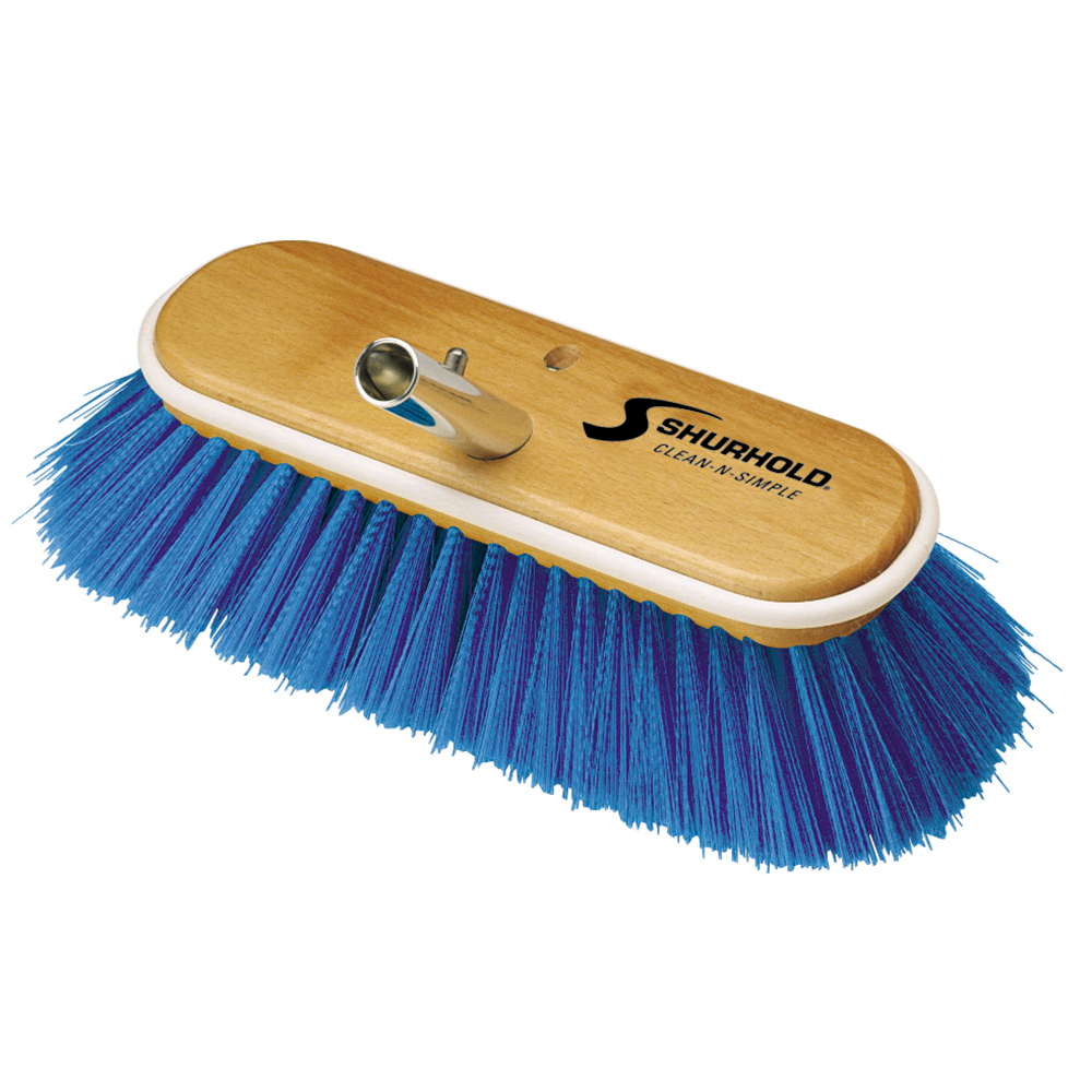 image for Shurhold 10″ Extra-Soft Deck Brush – Blue Nylon Bristles