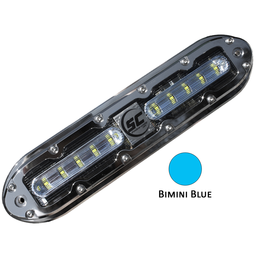 image for Shadow-Caster SCM-10 LED Underwater Light w/20′ Cable – 316 SS Housing – Bimini Blue