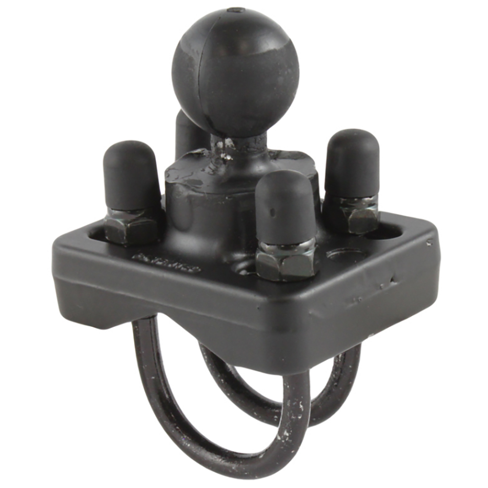image for RAM Mount Double U-Bolt Base w/1″ Ball f/Rails from 0.75″ to 1.25″ Diameter
