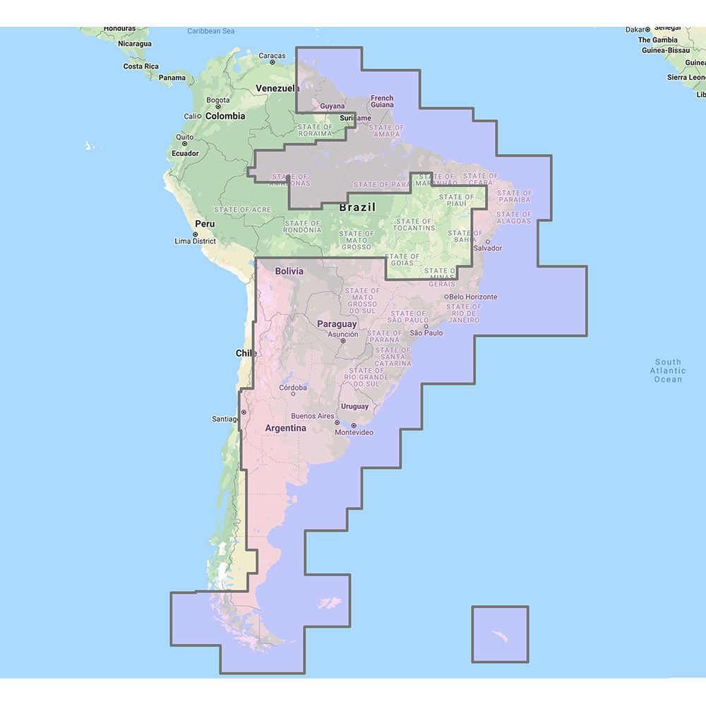 Furuno South America East Vector Charts - 3D Data &amp; Satellite Photos - Unlock Code CD-62824