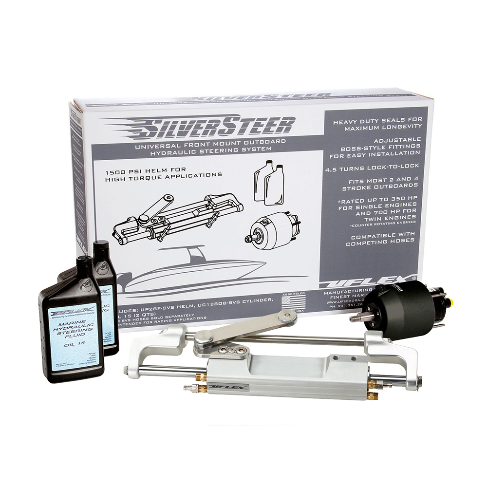 image for Uflex SilverSteer™ 2.0 High-Performance Front Mount Outboard Hydraulic Steering System – 1500PSI FM V2