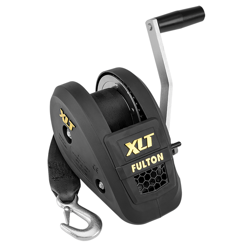 image for Fulton 1500lb Single Speed Winch w/20′ Strap Included – Black Cover