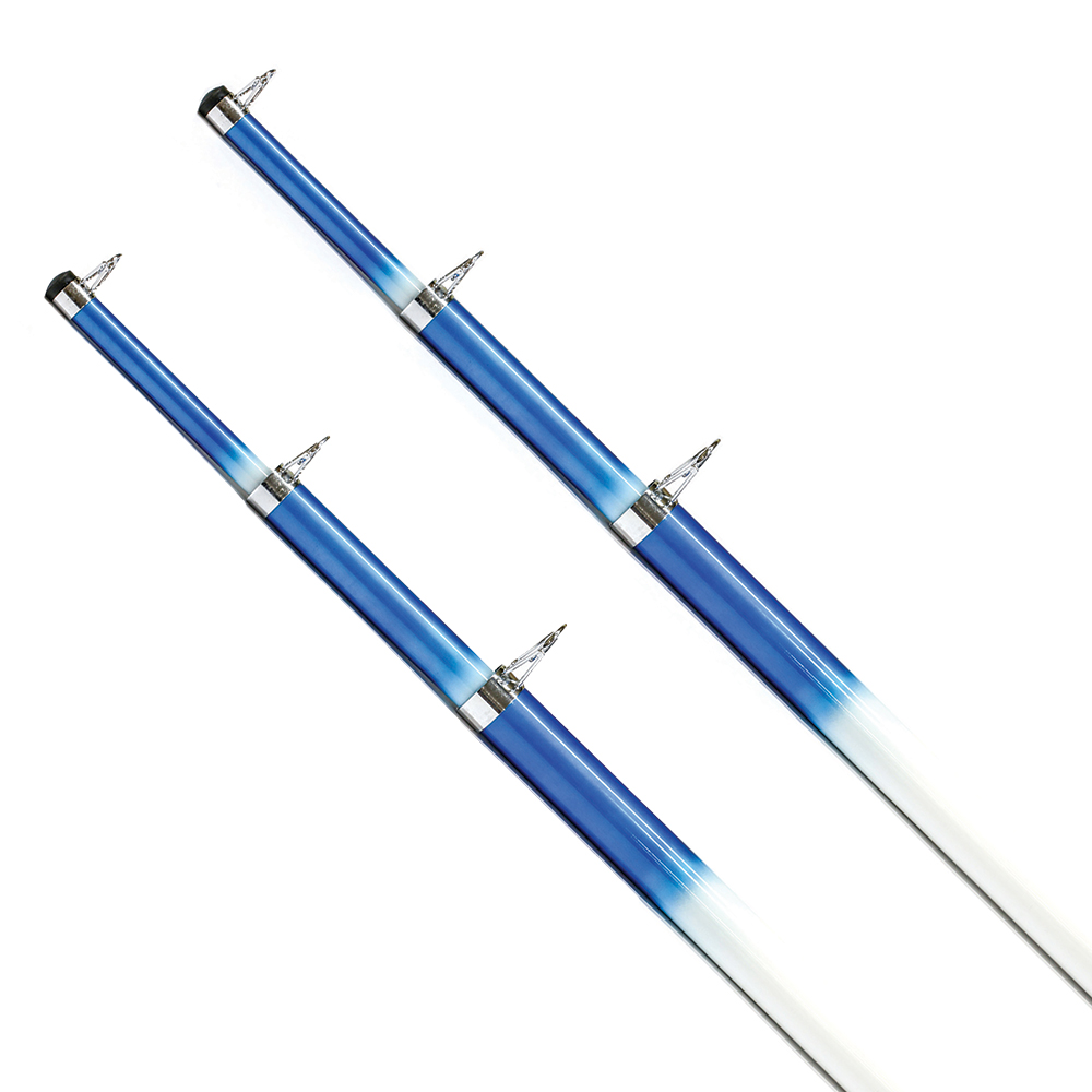 image for Tigress 15' Telescoping Fiberglass Outrigger Poles – 1-1/8″ O.D. – White/Blue – Pair