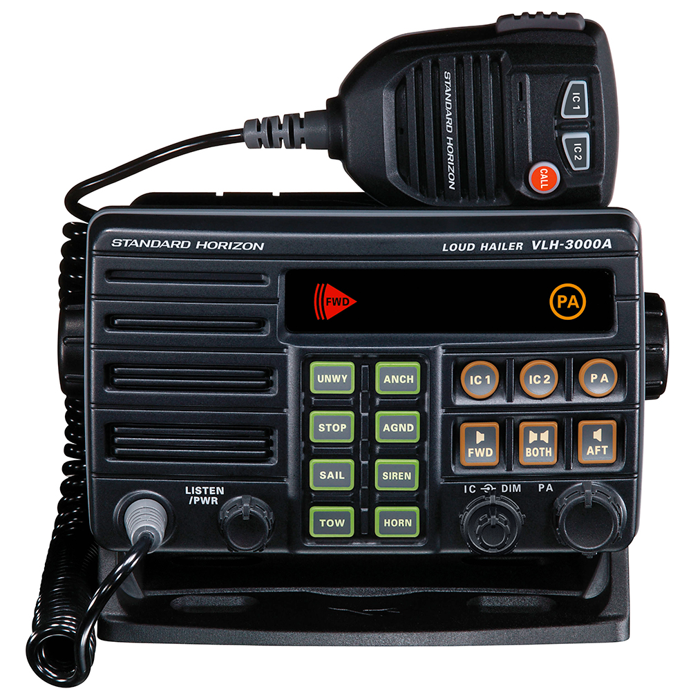 Standard Horizon VLH-3000A 30W Dual Zone PA/Loud Hailer/Fog w/Listen Back & 2 Optional Intercom Stations - VLH-3000A