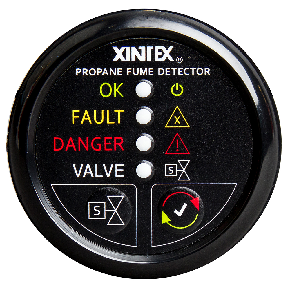 Xintex Propane Fume Detector w/Automatic Shut-Off & Plastic Sensor - No Solenoid Valve - Black Bezel Display CD-63839