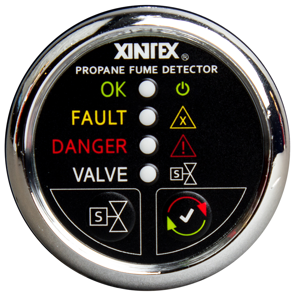 Xintex Propane Fume Detector w/Automatic Shut-Off & Plastic Sensor - No Solenoid Valve - Chrome Bezel Display CD-63841