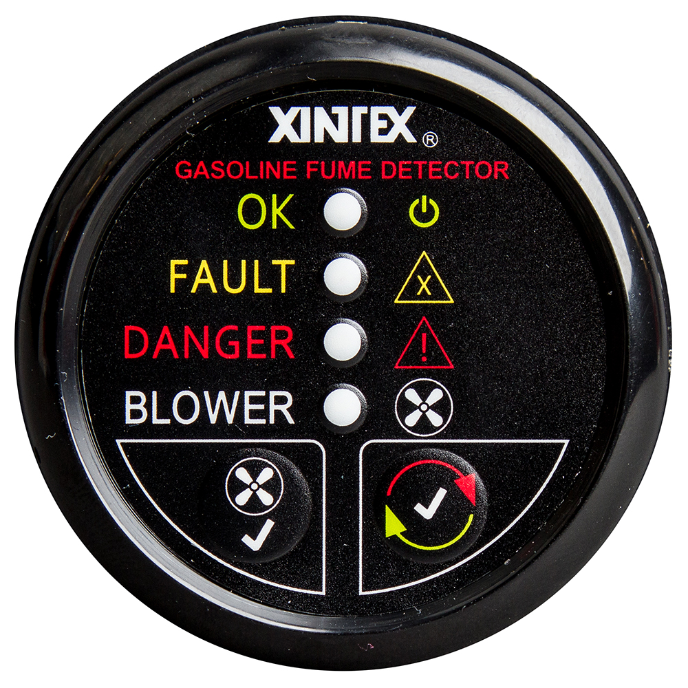 image for Fireboy-Xintex Gasoline Fume Detector w/Blower Control – Black Bezel – 12V