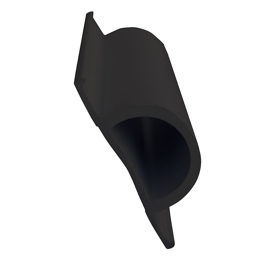 image for Dock Edge Standard “D” PVC Profile – 16′ Roll – Black