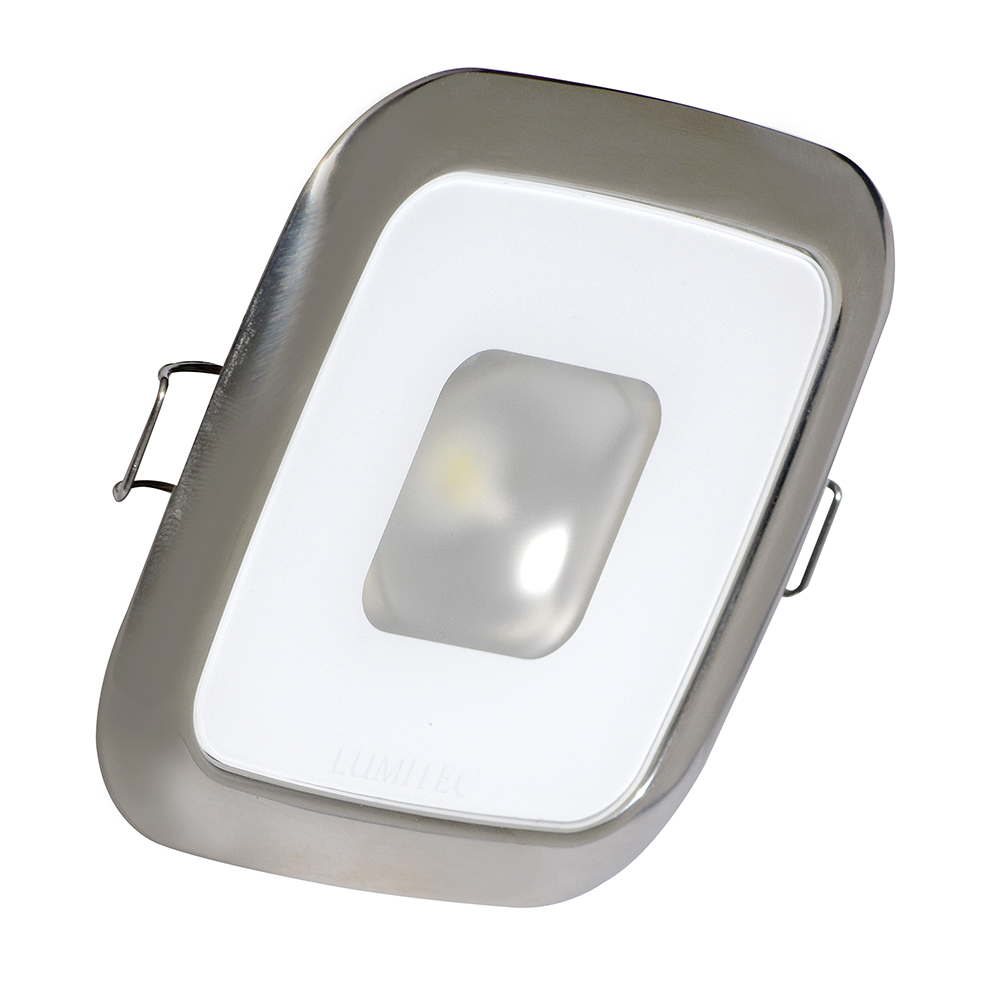 image for Lumitec Square Mirage Down Light – White Dimming, Red/Blue Non-Dimming – Polished Bezel