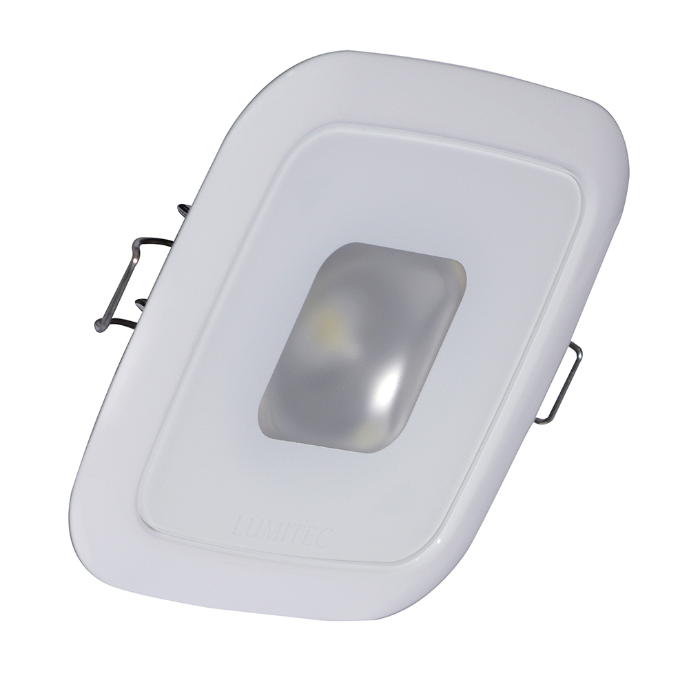image for Lumitec Square Mirage Down Light – White Dimming, Red/Blue Non-Dimming – White Bezel