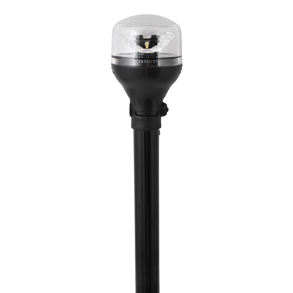 image for Attwood LightArmor All-Around Light – 12″ Black Pole – Black Horizontal Composite Base w/Adapter