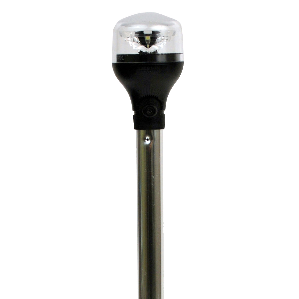 Attwood LightArmor Plug-In All-Around Light - 20&quot; Aluminum Pole - Black Horizontal Composite Base w/Adapter CD-64386