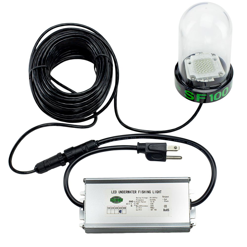 image for Hydro Glow SF100G 100W/120VVAC Underwater Dock Light – Green Anchored To Bottom