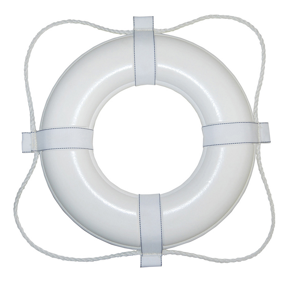image for Taylor Made Foam Ring Buoy – 20″ – White w/White Grab Line