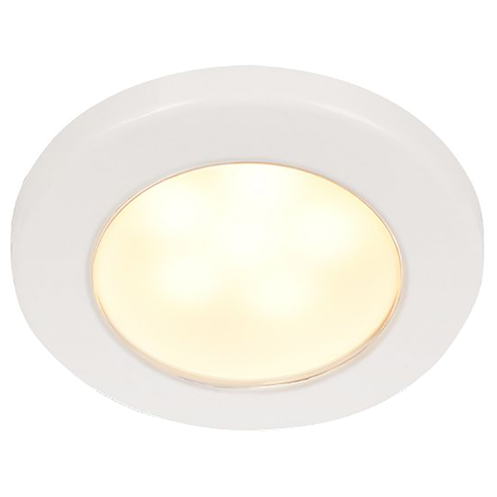 image for Hella Marine EuroLED 75 3″ Round Screw Mount Down Light – Warm White LED – White Plastic Rim – 12V